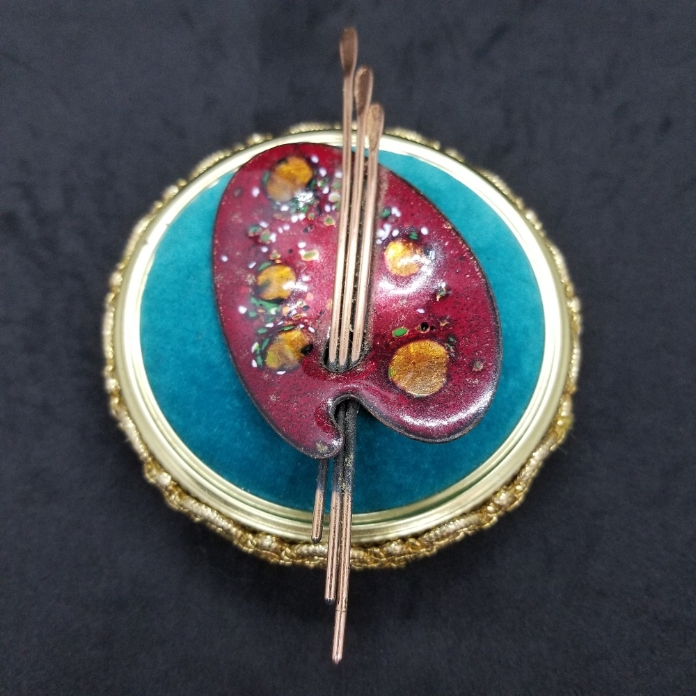 Matisse copper red artist's palette brooch/pin 🎨